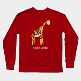 Cute Giraffe bringing good vibes Long Sleeve T-Shirt